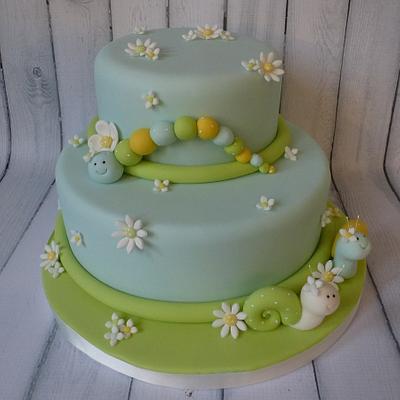 Spring Snails and Caterpillars - Cake by Extra Mile Icing