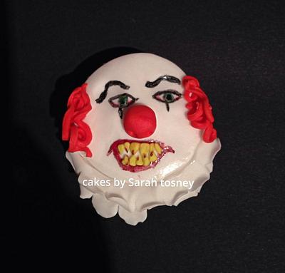 Evil clown cupcake  - Cake by sarahtosney