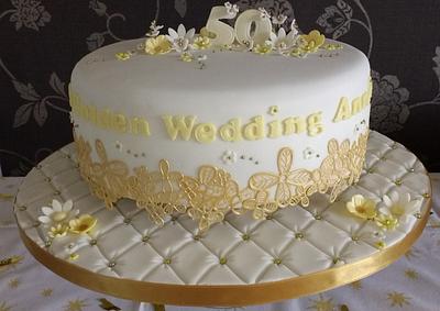 Golden wedding cake - Cake by Catherine