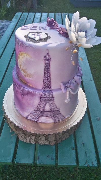 Hand painted Eiffel Tower  - Cake by Zuzana Kmecova
