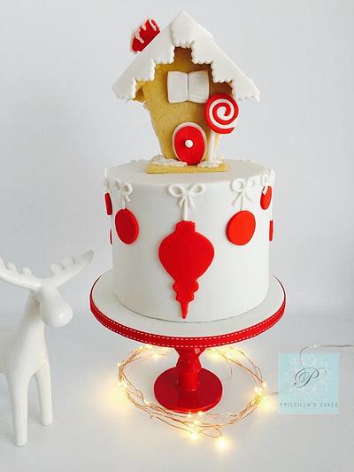 Christmas themed cake  - Cake by Priscilla's Cakes