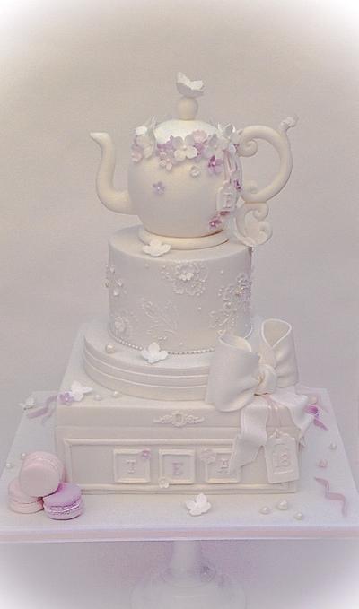 White Tea Party - Cake by Samantha's Cake Design