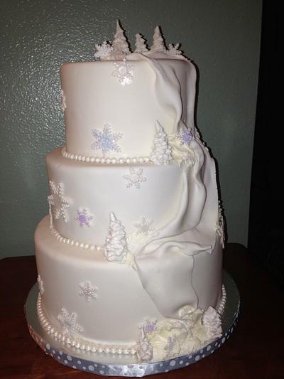 Winter White Wedding Cake - Cake by CelestialSweets