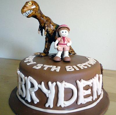 a boy with his dinosaur. - Cake by Laura
