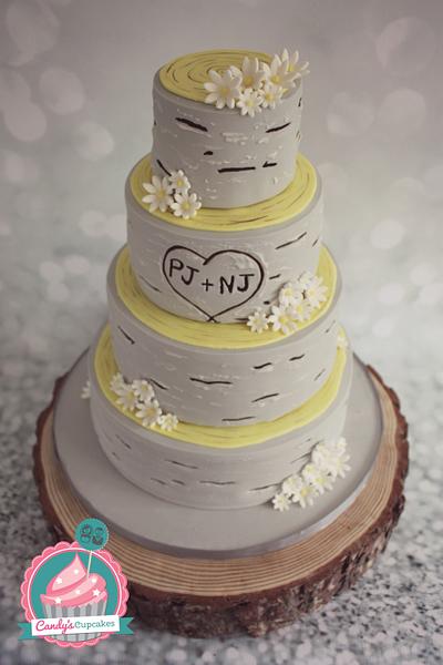Silver Birch Wedding Cake - Cake by Candy's Cupcakes