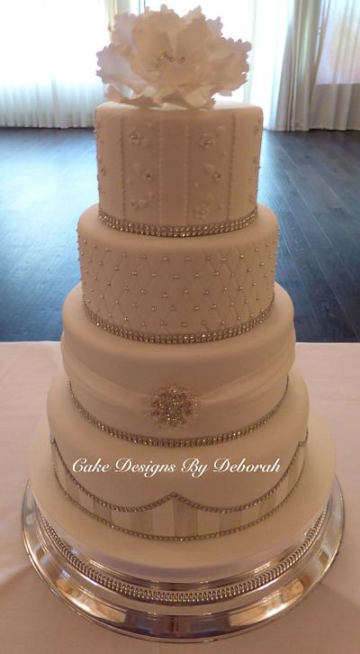 Diamanté Wedding Cake - Cake by Deborah
