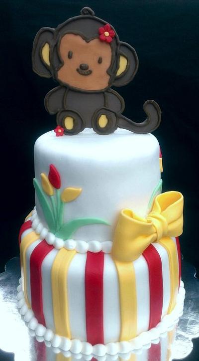 Baby Monkey Baby Shower Cake - Cake by Kristi