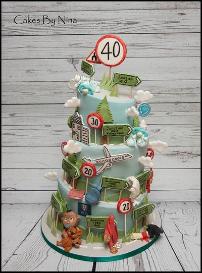 Life Line Wonky Cake - Cake by Cakes by Nina Camberley