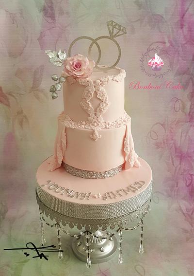 Pink engagement cake - Cake by mona ghobara/Bonboni Cake