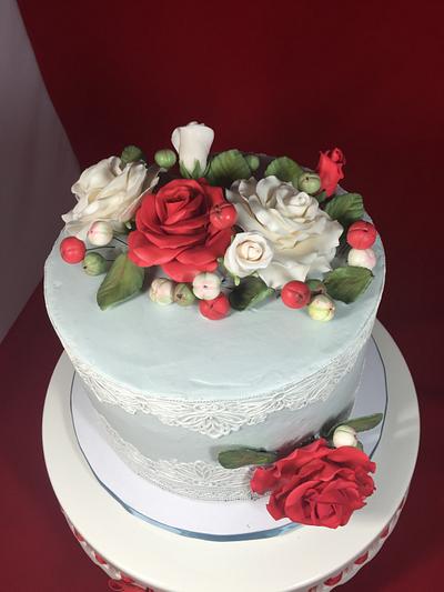 Rose birthday cake - Cake by Cakes by Maray