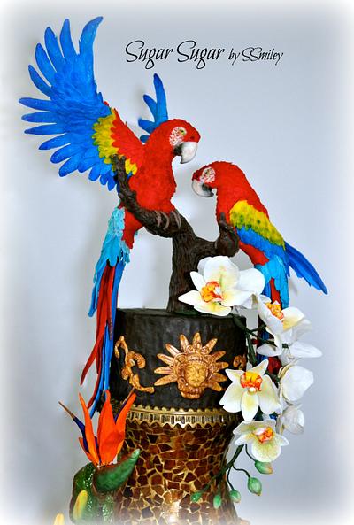 Scarket Macaws - Cake by Sandra Smiley