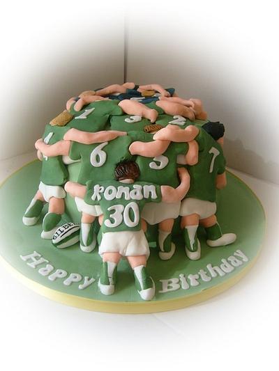 rugby scrum - Cake by Aoibheann Sims