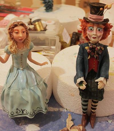 Modelling Chocolate Alice in Wonderland figures - Cake by Sugar Spice