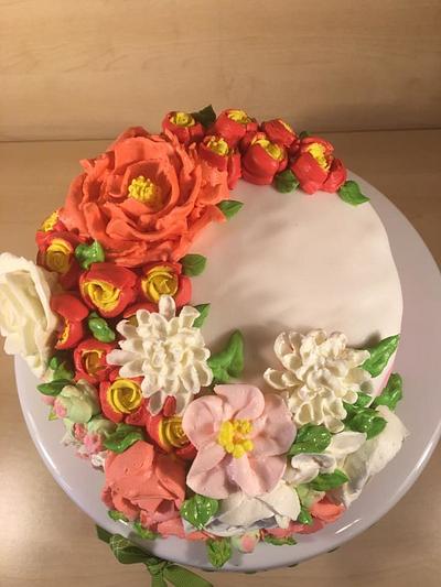 Buttercream flowers - Cake by Ozymndius