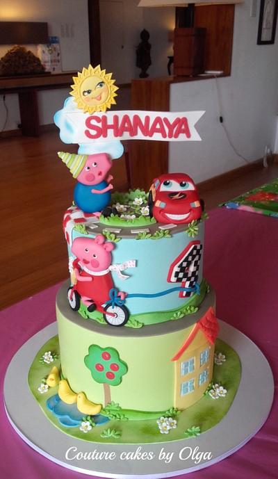 McQueen, Peppa and Jeorge cake - Cake by Couture cakes by Olga