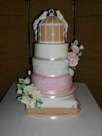 Birdcage wedding cake - Cake by Mandy