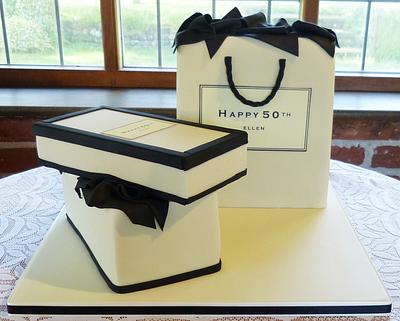 Jo Malone gift box and bag cake - Cake by Angel Cake Design