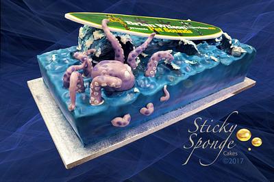 Surfboard cake for Brian Wilson of the Beach Boys - Cake by Sticky Sponge Cake Studio