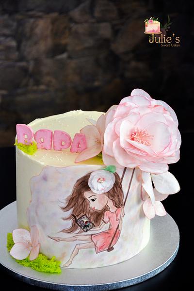 Hand painted girl's cake :) - Cake by Julie's Sweet Cakes