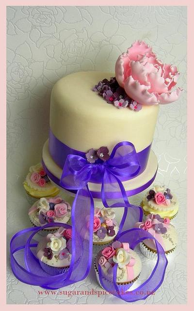 Wedding Flowers Cupcake Tower - Cake by Mel_SugarandSpiceCakes