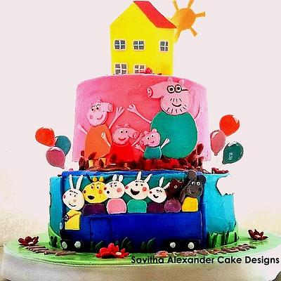 Peppa Pig birthday cake - Cake by Savitha Alexander