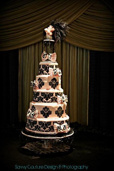 Damask Quinceanera - Cake by Alissa Newlin