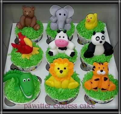 animals cupcakes  - Cake by simran