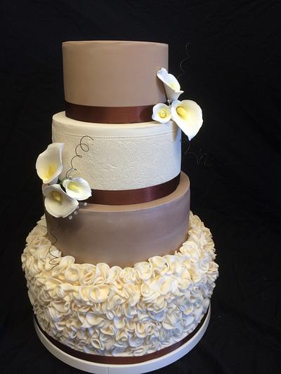 Wedding cake, Lilly's and lace - Cake by Joanne genders