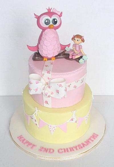 Owl and Rag Doll Cake - Cake by SimplySweetCakes