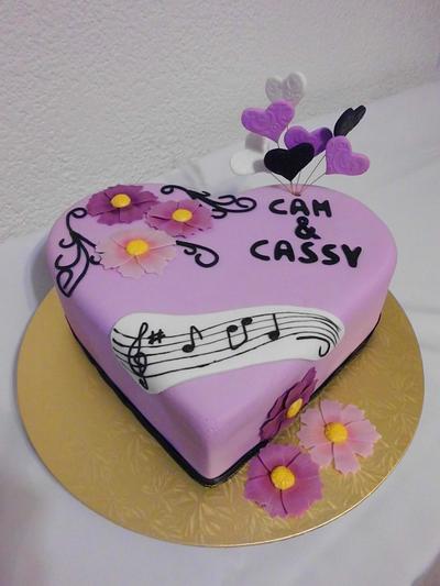 Hearts and Cosmos - Cake by Michelle