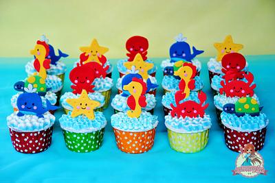 Sea Animals Cupcakes - Cake by SweetLin