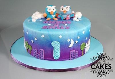 Hoot and Hootabelle Night Flight Twins Cake - Cake by Kristy How