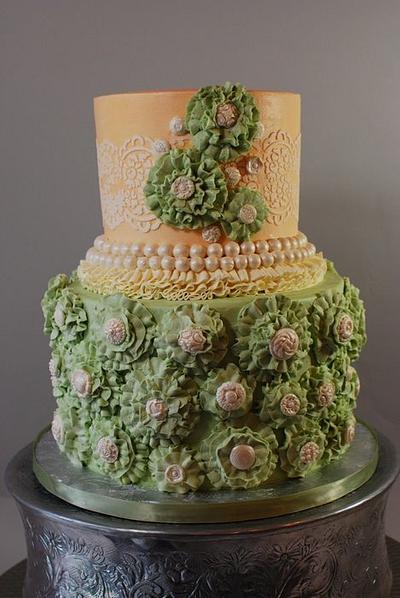 Buttercream Ruffle Flower Cake - Cake by Jenniffer White