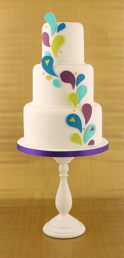 Peacock Inspired Wedding Cake - Cake by Little Cherry