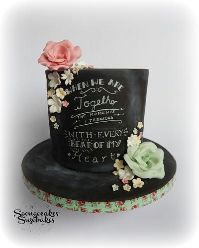 Chalkboard Anniversary Cake - Cake by Spongecakes Suzebakes