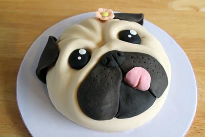 Little Pug face cake - Cake by Zoe's Fancy Cakes