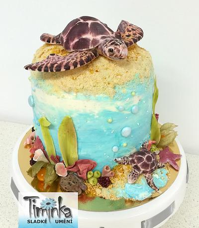 Sea turtles - Cake by Timinka