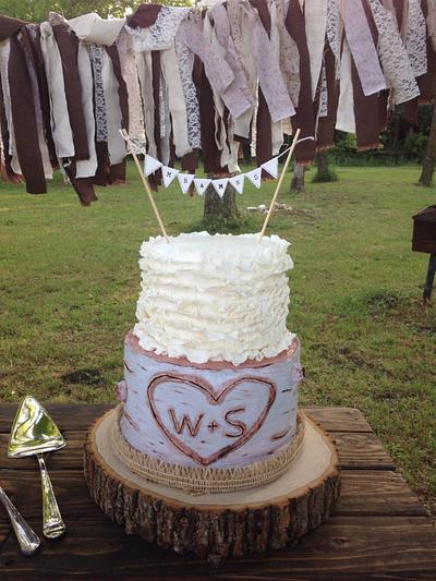 Birch wood wedding cake - Cake by Cake Waco