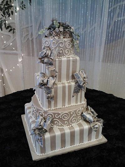 Square Plum Wedding Cake - Cake by Alissa Newlin