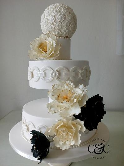 Cascading peonies - Cake by Dawn Booth Sugarcraft Artist