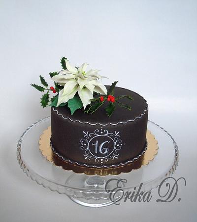 With poinsettia - Cake by Derika