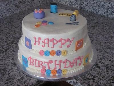 Sewing Birthday Cake - Cake by Jaybugs_Sweet_Shop