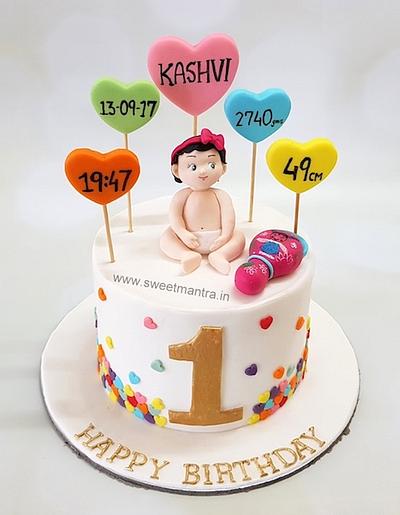 Birth details cake - Cake by Sweet Mantra Homemade Customized Cakes Pune
