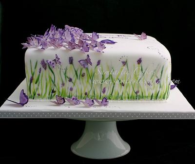 Silver Butterfly Anniversary Cake - Cake by Sam Herbert