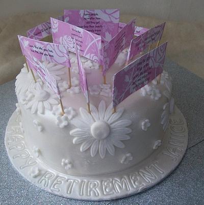  'Flowers and Quotes' - Retirement Cake - Cake by ldarby