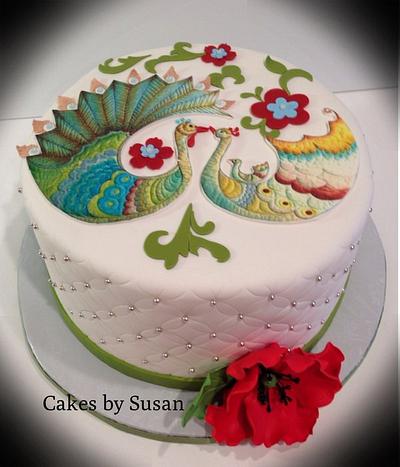 Family peacock anniversary cake - Cake by Skmaestas