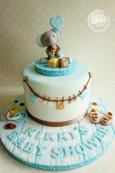 Elephant themed baby shower cake - Cake by Happy Little Baker