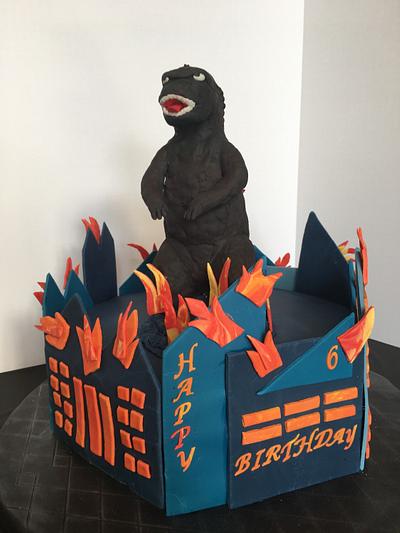 Godzilla Birthday Cake  - Cake by Pinkvelvet