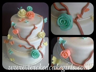 Spring roses - Cake by Wicked Cake Girls