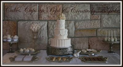 Wedding cake and Dessert Table - Cake by JulieHill